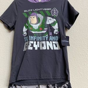 2 Piece Outfit Boys Hooded Top Shorts Lightyear Theme Parties Halloween Trips